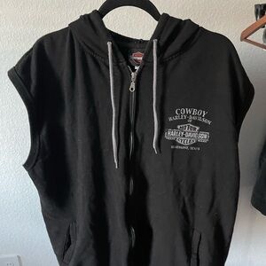 Harley-Davidson Black Sleeveless Hoodie